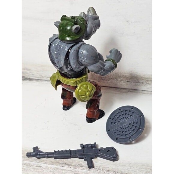 Vintage 1988 TMNT Rocksteady Action Figure Teenage Mutant Ninja Turtle - Picture 2 of 5